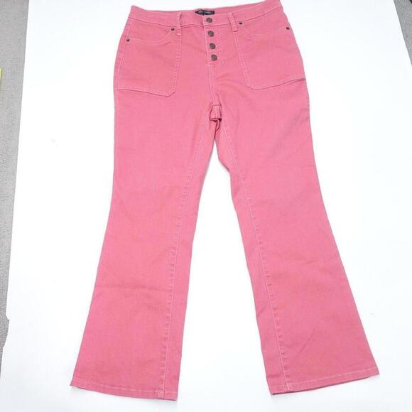 Daily Thread Jeans Women's 14W Pink Denim Cotton Stretch Bootcut Leg Button Fly - Picture 1 of 8